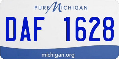 MI license plate DAF1628