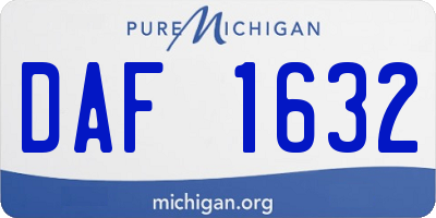 MI license plate DAF1632