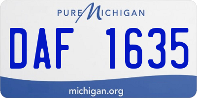 MI license plate DAF1635