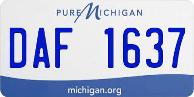 MI license plate DAF1637