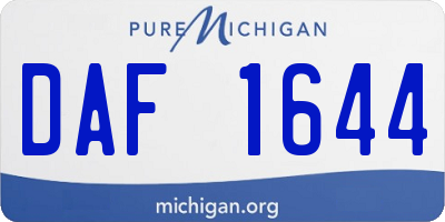 MI license plate DAF1644