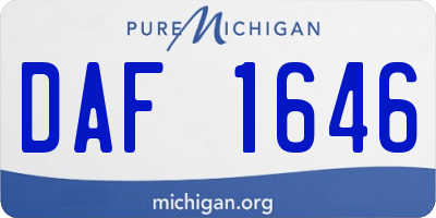 MI license plate DAF1646