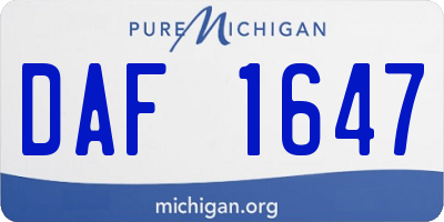 MI license plate DAF1647