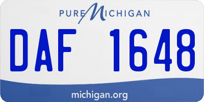 MI license plate DAF1648