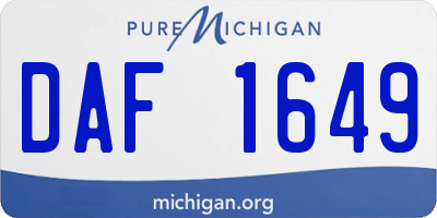 MI license plate DAF1649
