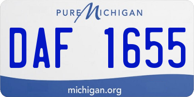 MI license plate DAF1655