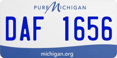 MI license plate DAF1656