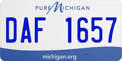 MI license plate DAF1657