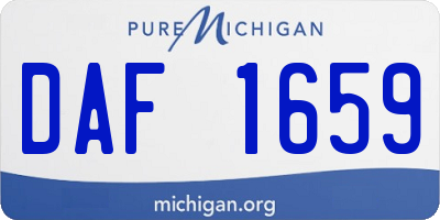 MI license plate DAF1659