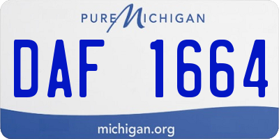 MI license plate DAF1664