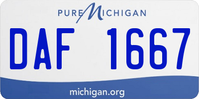 MI license plate DAF1667