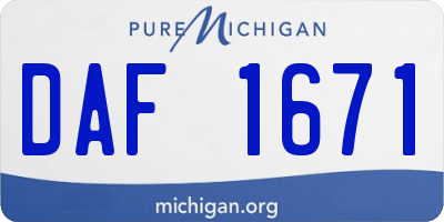 MI license plate DAF1671