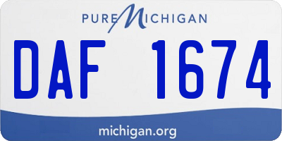 MI license plate DAF1674