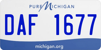 MI license plate DAF1677