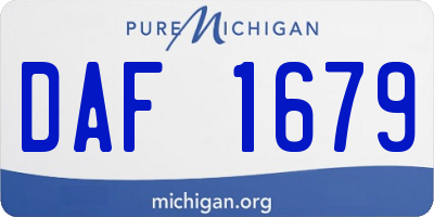 MI license plate DAF1679