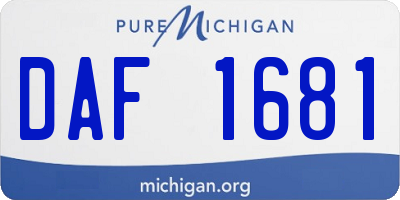 MI license plate DAF1681