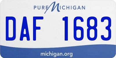 MI license plate DAF1683