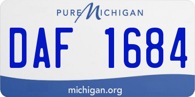 MI license plate DAF1684