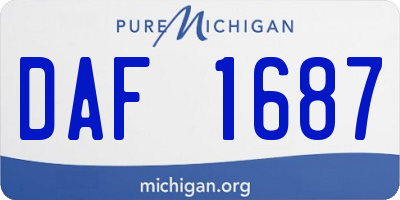 MI license plate DAF1687