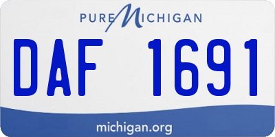 MI license plate DAF1691