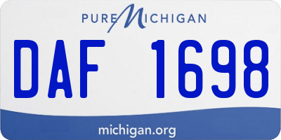 MI license plate DAF1698