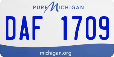 MI license plate DAF1709