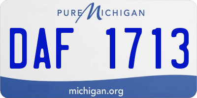 MI license plate DAF1713