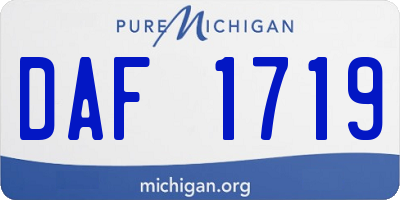 MI license plate DAF1719