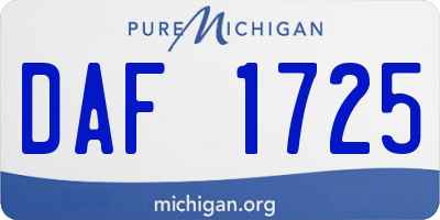 MI license plate DAF1725