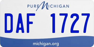 MI license plate DAF1727
