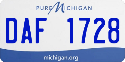 MI license plate DAF1728