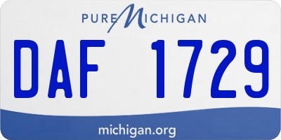 MI license plate DAF1729