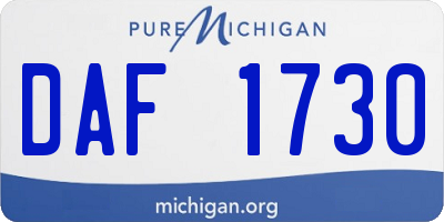 MI license plate DAF1730