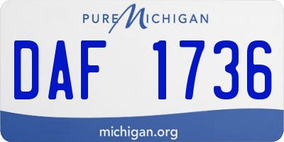 MI license plate DAF1736