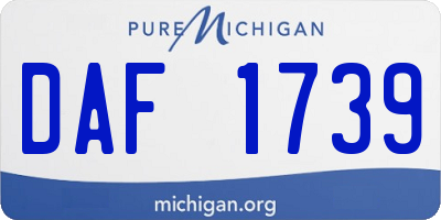 MI license plate DAF1739