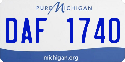 MI license plate DAF1740
