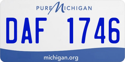 MI license plate DAF1746