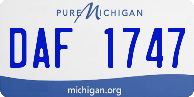 MI license plate DAF1747