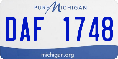 MI license plate DAF1748