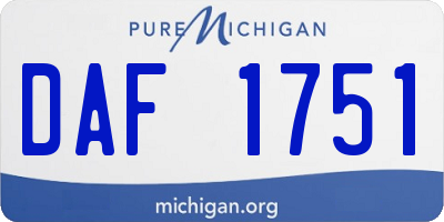 MI license plate DAF1751