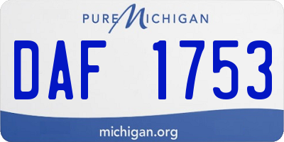 MI license plate DAF1753