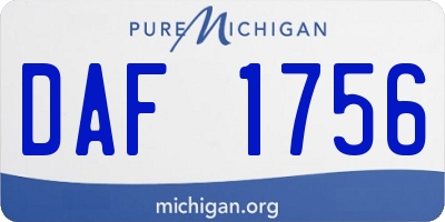 MI license plate DAF1756