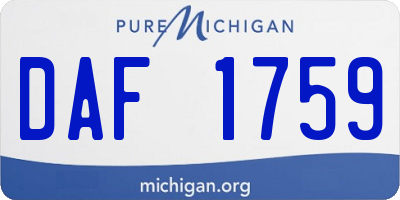MI license plate DAF1759