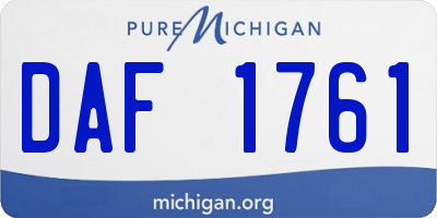 MI license plate DAF1761