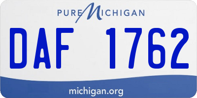 MI license plate DAF1762