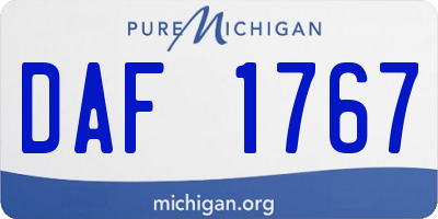 MI license plate DAF1767