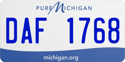 MI license plate DAF1768