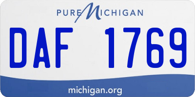 MI license plate DAF1769