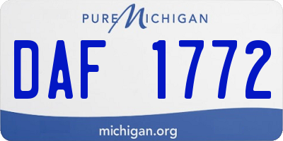 MI license plate DAF1772