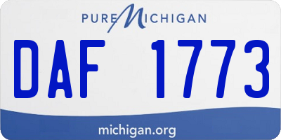 MI license plate DAF1773